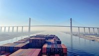 Close up of a ship loaded with containers on the water