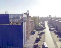 Het kantoor en de magazijnen in Bremen van een afstand