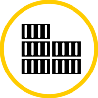 Pictogram of five containers 