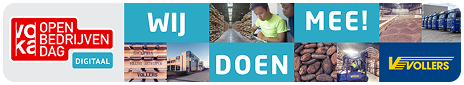Illustration with the ‘open Bedrijven dag’ logo and individual photos by Vollers.